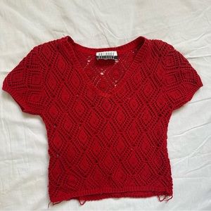Red Crochet crop top